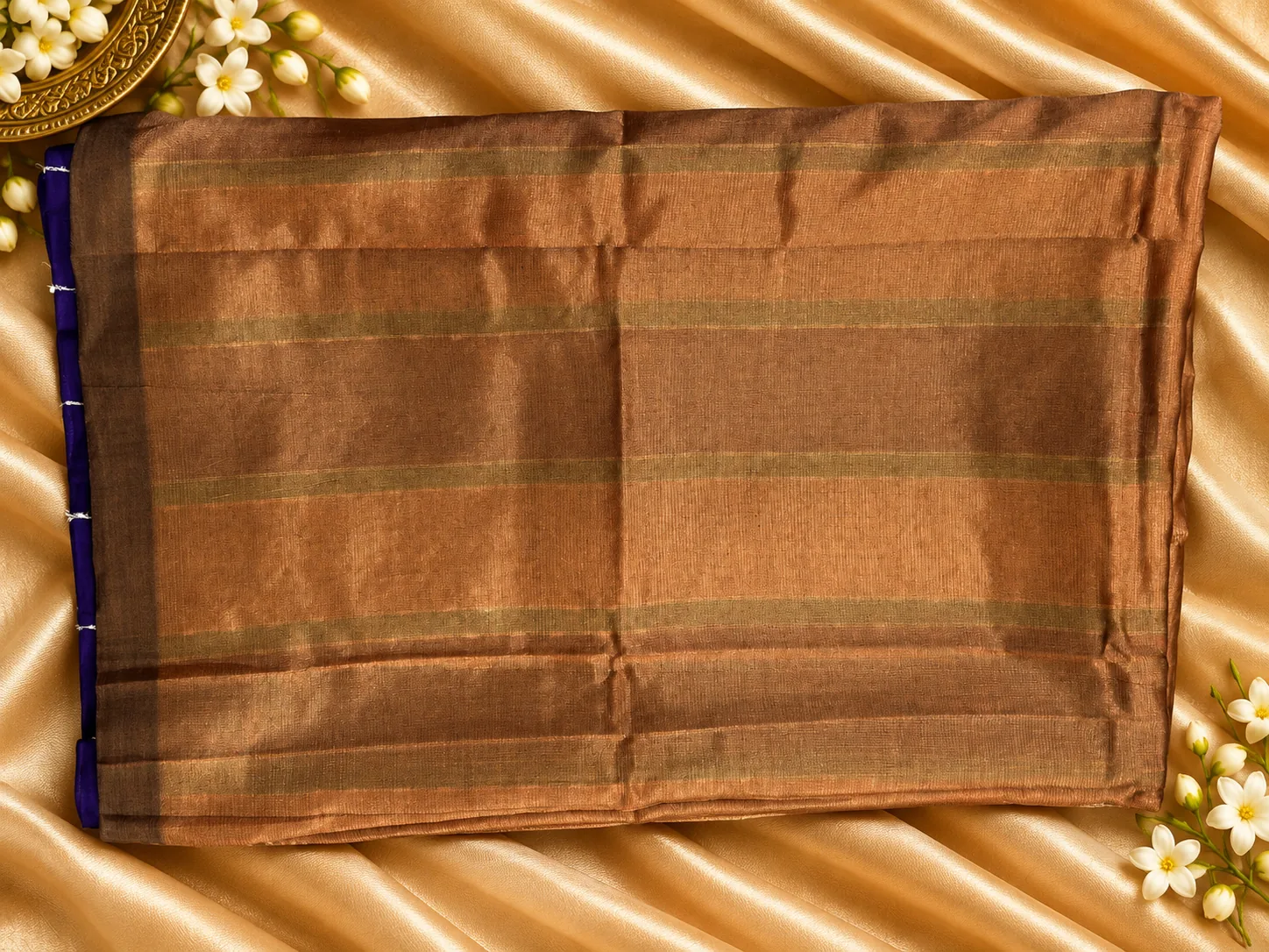 Copper-gold blouse piece of the Mangalagiri Patu Saree by Cotton